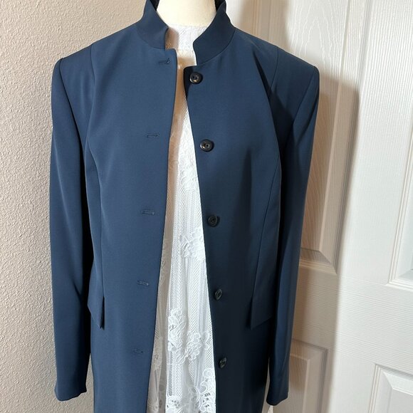 Vintage 90's 2 piece Blue Pant Suit Set Plus Size 14 NWT - Picture 1 of 11